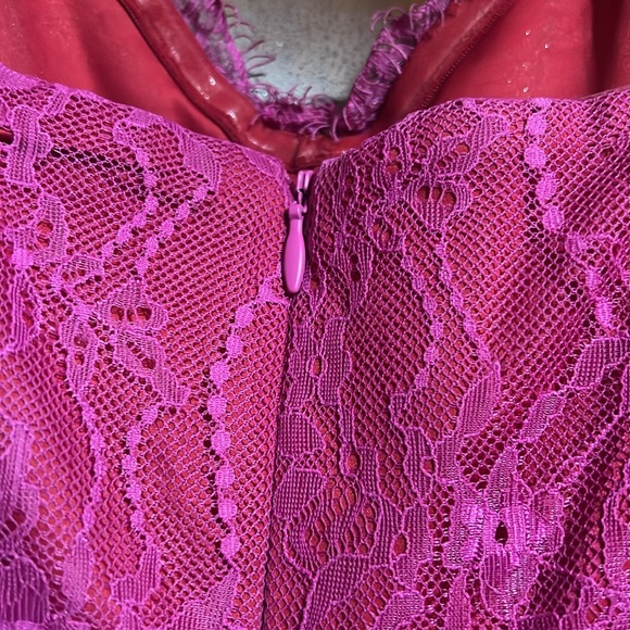 PEARL GEORGINA CHAPMAN of MARCHESA pink lace tiered dress Size 4 - Picture 7 of 8